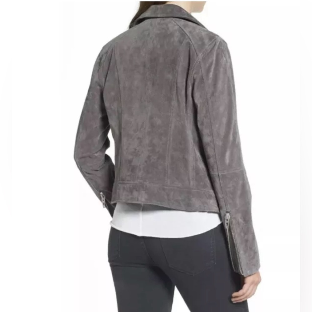 NWT BLANKNYC Suede Moto Jacket in Silver Screen Sz M - Picture 3 of 9